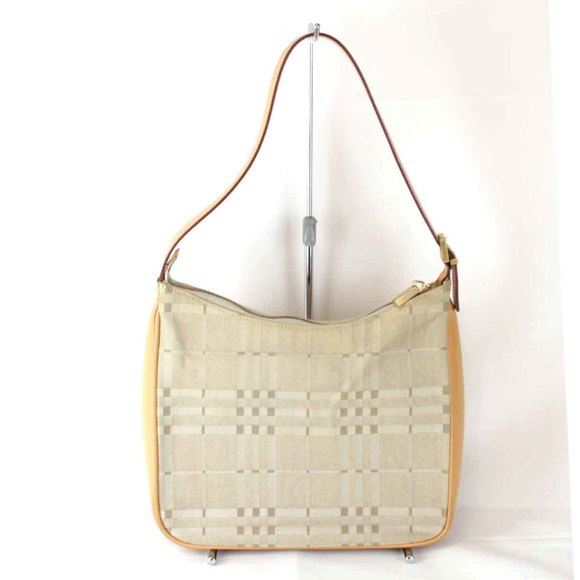 BURBERRY Shoulder Bag Canvas/Leather Brown Women's - Picture 1 of 10